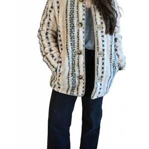 NEW GREYLIN pearl street reversible sherling jacket in multi